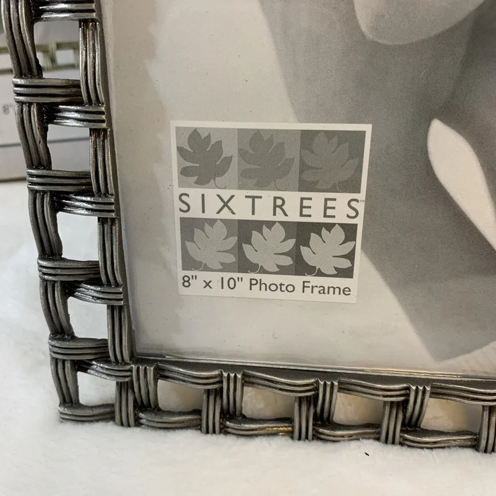 Sixtrees 8x10 Pewter Weave Large‎ Metal Picture Photo Frame New With Open Box